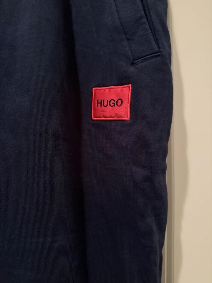 Pantalones deportivos deportivos deportivos Hugo Boss azul marino con cordones cómodos XL Foto 2 de 4