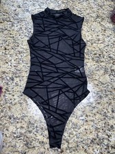 The Vintage Shop Body Suit Size Small Black Seductively Slim