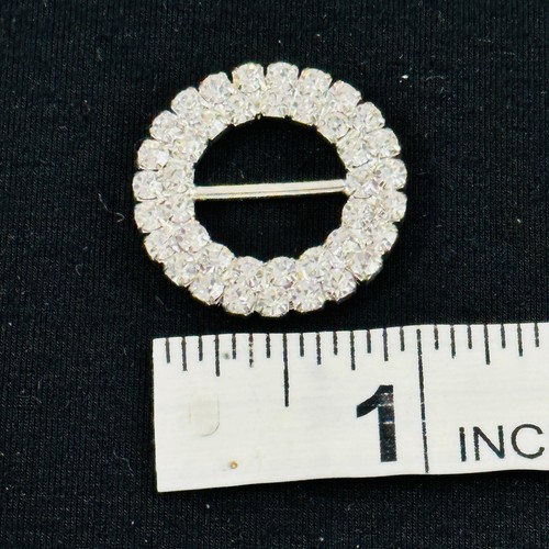 Belt Buckles Lot of 7 White Rhinestone Various Eras All stones intact Vintage - Picture 14 of 19