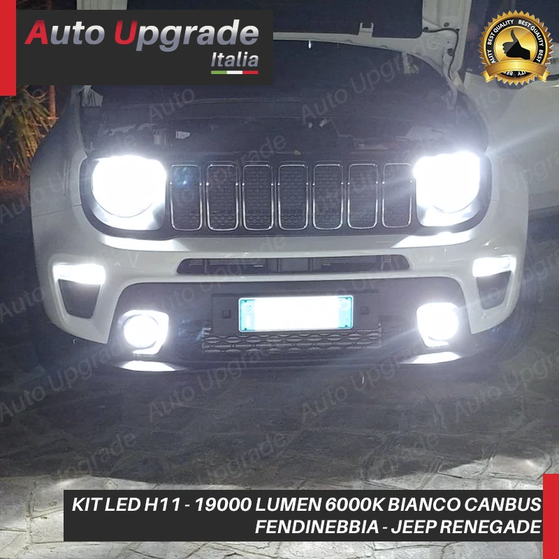 KIT LED COMPLETO PER JEEP RENEGADE DAL 2019 LUCI DIURNE FARO H4 FENDINEBBIA H11 - Immagine 4 di 4