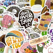 5-50 pcs Mental Health Stickers, Inspirational Motivational Vinyl Laptop Decals