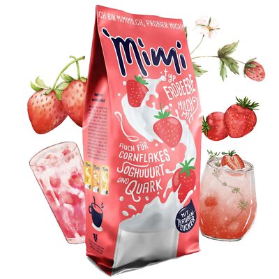 MIMI Das Original Erdbeere Getränkepulver 2 x 400g Milchmix - Nachfüllpack