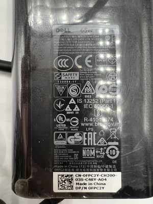 OEM DELL AC ADAPTER 65W 19.5V HA65NM130 CN-OFPC2Y-CH200 Dell