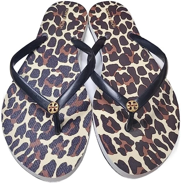 Leopard tory hotsell burch flip flops