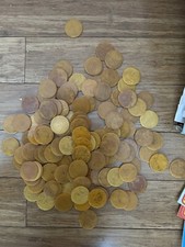123 Vintage 1930's Catalin Bakelite Butterscotch Gil Swirl Poker Chips