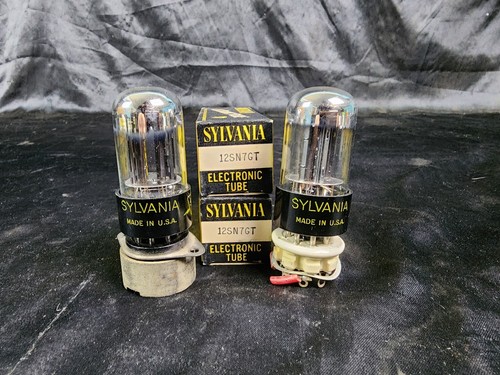 Match Pair 12SN7GT BLACK PLATE VACUUM TUBES SYLVANIA NIB TESTED