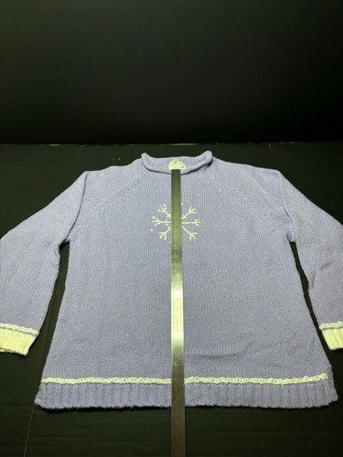 The Quacker Factory Holiday Sweater With A Front And Back White Snowflake. XL - Picture 6 of 7