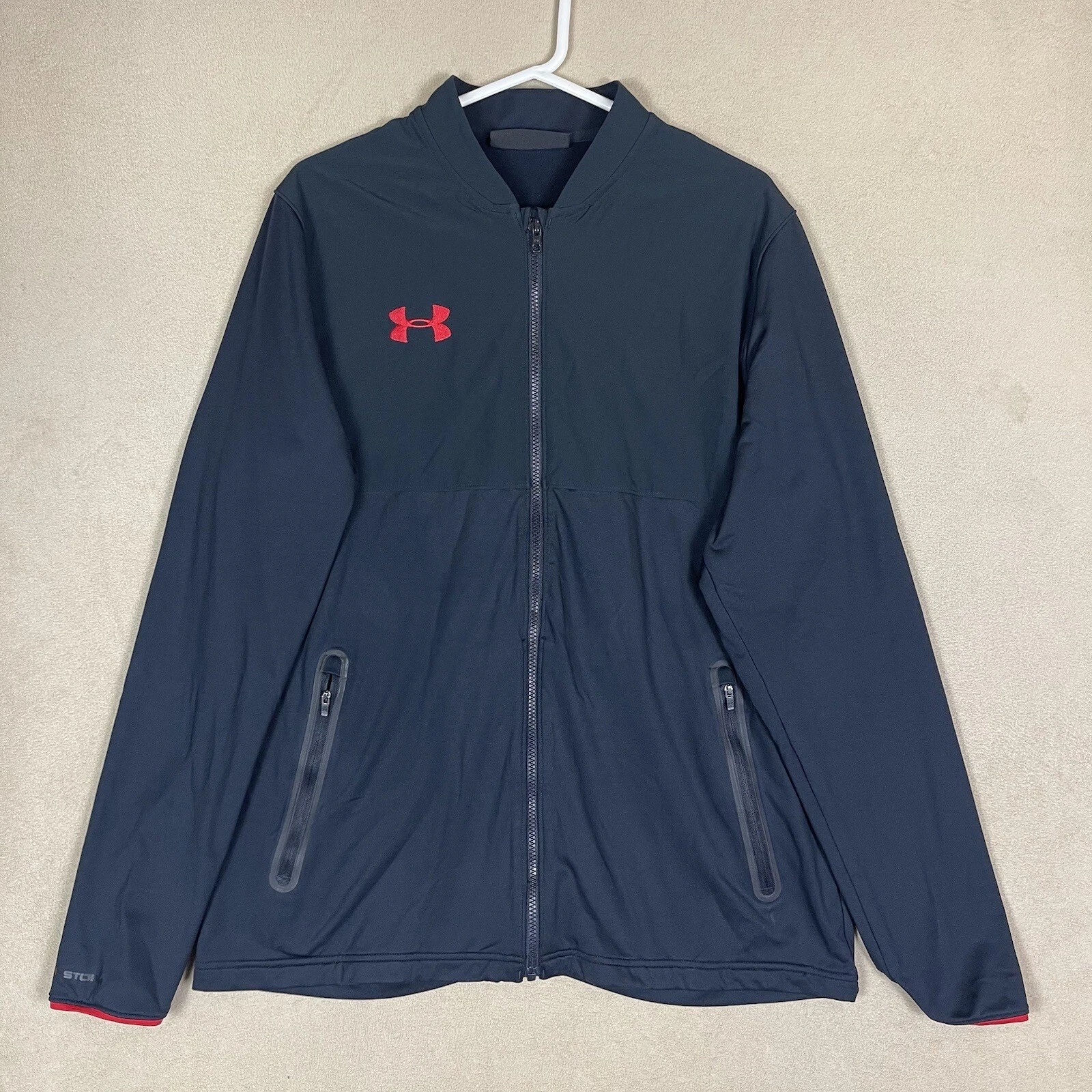 Under Armour Sweatshirt Adult Extra Large Black Fitted Storm Jacket Mens