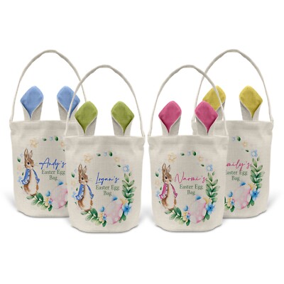 Personalisierte Ostereiersuche Tragetasche Korb Eimer Peter Hase Hase Geschenk Kinder 