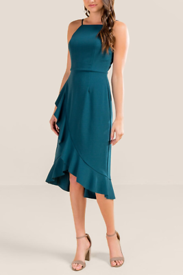 Emmalynn Ruffle Bottom Midi Dress Green New Women's Size Small | eBay Emmalynn Ruffle Bottom Midi Dress Green New Women's Size Small | eBay
