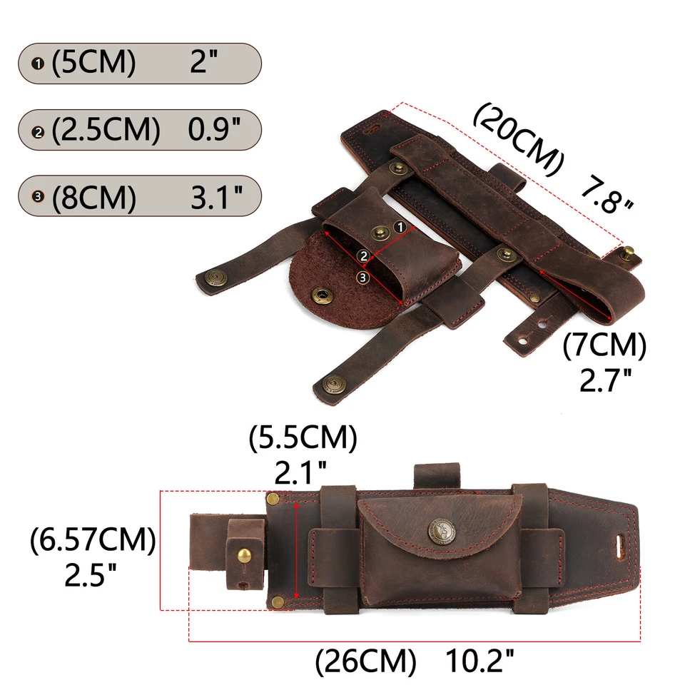 TOURBON Survival Tracker Knife Sheath Belt Holster Horizontal Tool Pouch Gift US - Image 2 of 4