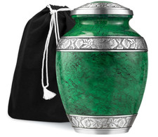 Cremation Urn Holds Adult Human Ashes - Large Handcrafted Funeral Memorial wit..