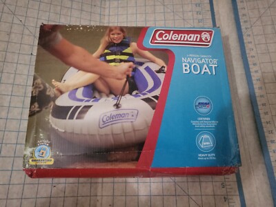 New Coleman Navigator Inflatable Boat 2 Person Capacity 370 Lbs. Heavy Duty