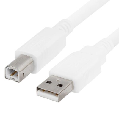 1.5m White USB Cable: ReadyPrint Flex Compatible for Epson XP-2205 Printer