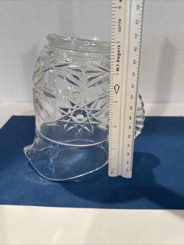 Vintage Anchor Hocking, Prescut Star of David, Glass Pitcher 16 Oz - Picture 5 of 6