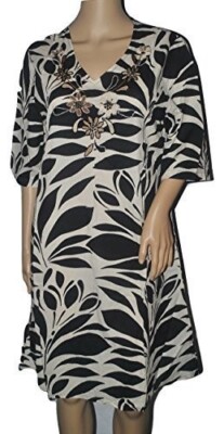 NEW La Cera Women's Embroidered Beaded Dress Gown White Black Size Small