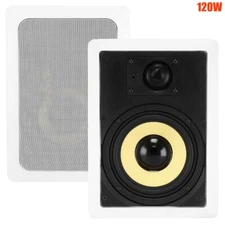 Pair 2-Way In Wall Ceiling Speaker 120W 6.5" Stereo Audio Home Theater Cinema