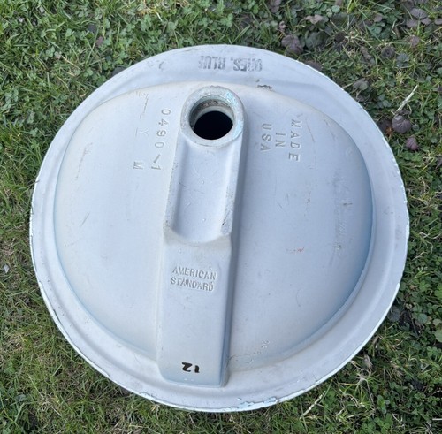 Vtg 90s AMERICAN STANDARD 0490 Baby Blue Bathroom Drop-In Sink Circle Ceramic - Picture 9 of 15