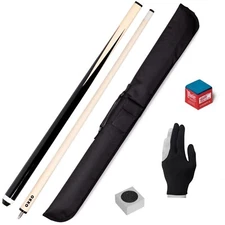 OKKO Pool Billiard Cue Stick 57”, 13 mm cue tip + Soft Cue Case + Accessories