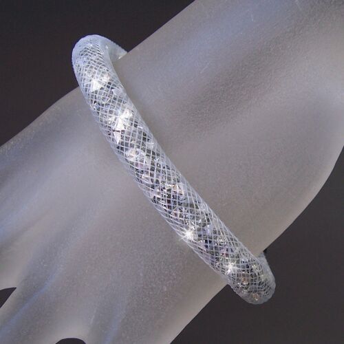 Collier Kette Armband Strass Netzschlauch Magnetverschluß Edelstahl Damen VS16 - Bild 21 von 96