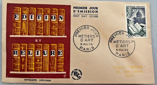 FRANCE N°971 30F METIERS D'ART PARIS FIRST DAY COVER 1954