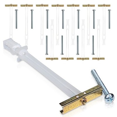 TOGGLER SNAPTOGGLE Drywall Anchor with 12 w/ Round Head Bolts, off-white 