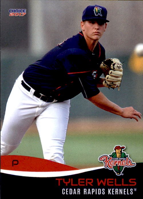2017 Cedar Rapids Kernels Choice #24 Tyler Wells Canyon Lake Texas Baseball Card