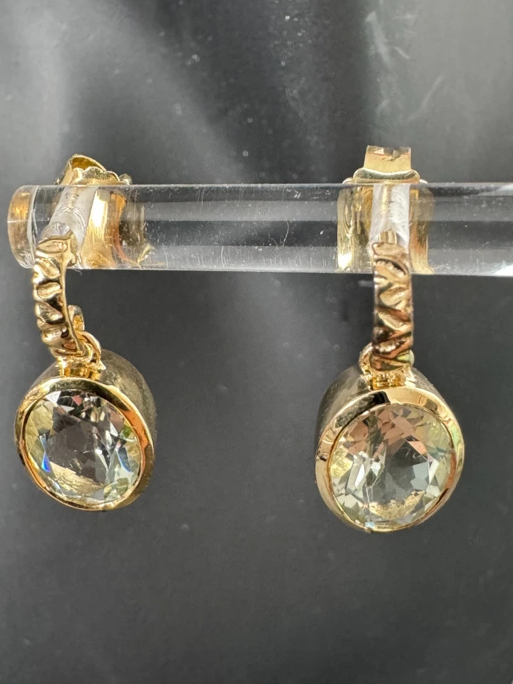 Prasiolith grüner Amethyst Bewegliche Ohrringe Ohrstecker 925 Silber  ArtNr F7 - Bild 4 von 4