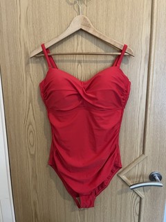 Pour Moi Red Tummy Control Adjustable Strap One Piece Swimsuit Plus Size 16