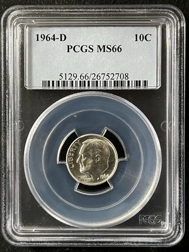 1964-D  10C Roosevelt Ten Cent PCGS MS66   26752708