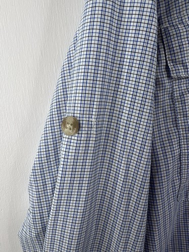 ExOfficio Shirt Mens XL Insect Shield Blue Button Down Snap Long Sleeve Outdoor - Picture 4 of 15