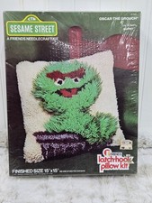 Vintage 1970s Sesame Street Oscar the Grouch Latch Hook Kit CTW Friends JCPenney