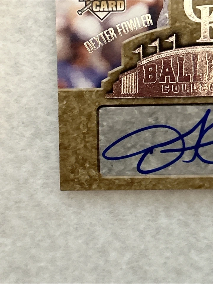 Tarjeta de novato UD Ballpark Collection Dexter Fowler 2009 automática radiocontrol Foto 2 de 4