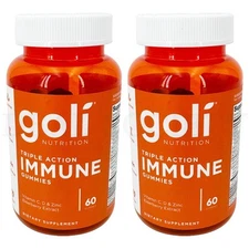 Goli Triple Action Immune Multivitamin Vegan Gummies 60 Count Lot of 2