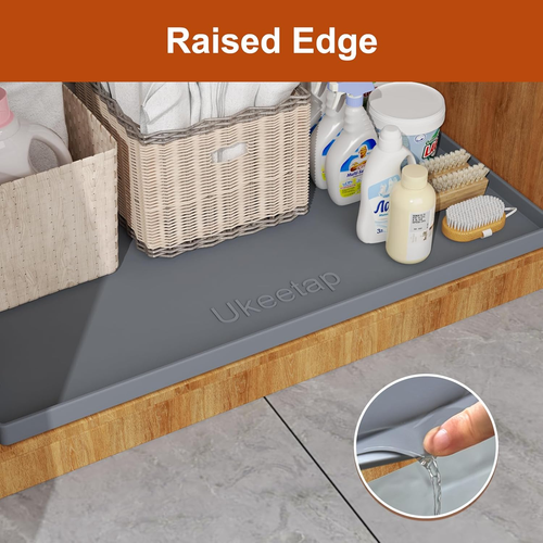 Ukeetap Extra Thick Silicone Mat Waterproof with Raised Edge 34" X 22", under Si - Picture 3 of 12