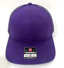 Richardson 112 Adjustable Snapback Trucker Hat OSFM Blank Mesh Back - All Purple