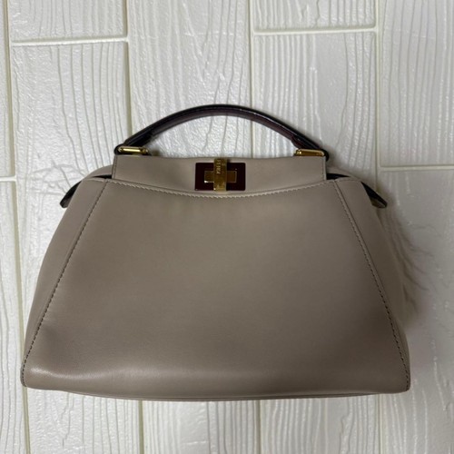 Fendi Mini Peekaboo Tote Brown Women's Used From Japan