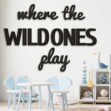 Où les sauvages jouent panneau de crèche salle de jeux en bois décoration murale salle de jeux déc...