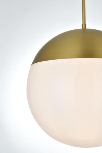Living District Eclipse 14" Pendant Frosted White Shade In Satin Gold - Picture 4 of 10