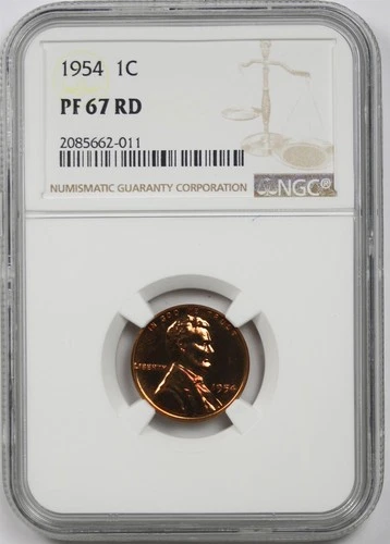 1954 1C NGC Proof PF 67 RD Red Lincoln Wheat Penny