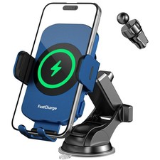 Wireless Car Charger, Fast Charging 15W Auto Clamping Car Charger Phone Holde...