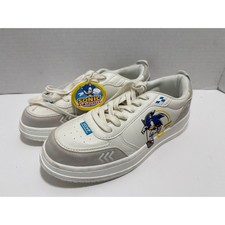 Sonic the Hedgehog Sega Licensed White Grey Low Top Graphic Sneakers Kids Youth