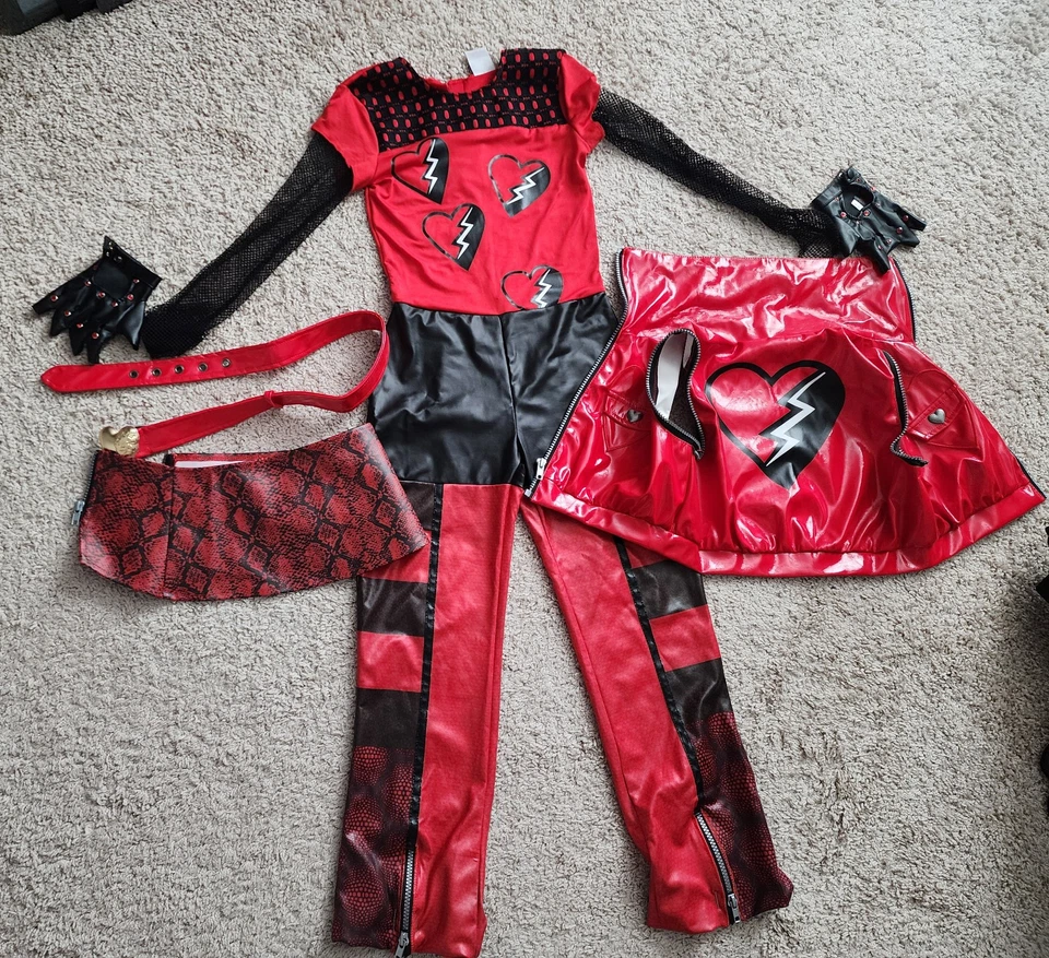 Disney Descendants: Rise of Red - Girls Jumpsuit Costume - Medium - Inc gloves - Image 2 of 4