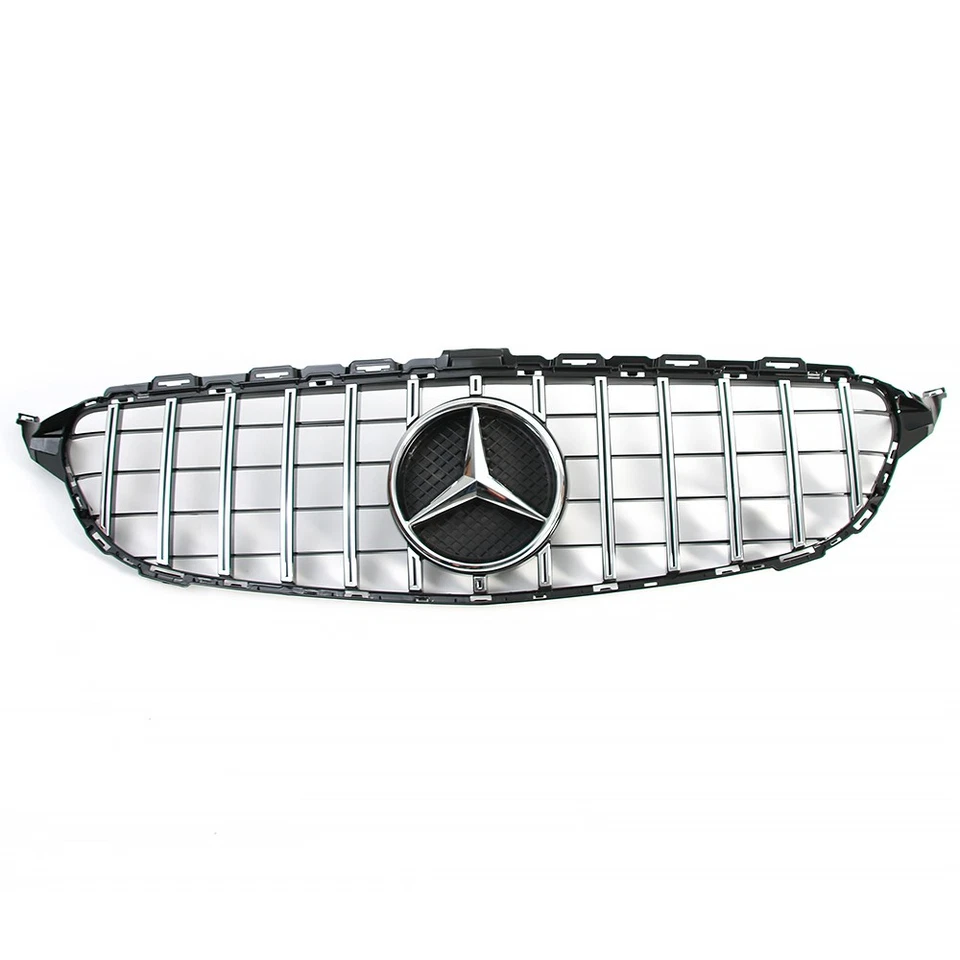 Front Grill W/Emblem For Mercedes Benz 2015-2018 W205 C200 C350 C250 C300 Grille Foto 2 de 4