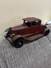 Vintage Kingsbury Fire Chief Pressed Steel Toy Car
