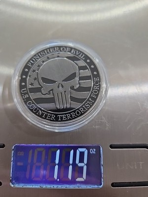 Punisher US Counter Terrorism Force Challenge Coin Ezekiel 25:17 Skull Souvenir