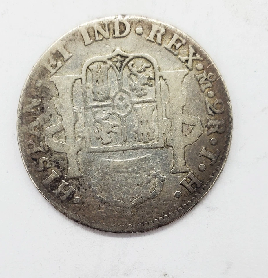 1805 Silver Two Reales Reale Real Mexico Coin 2R Carolus IIII You Grade It A11 - Image 2 of 2