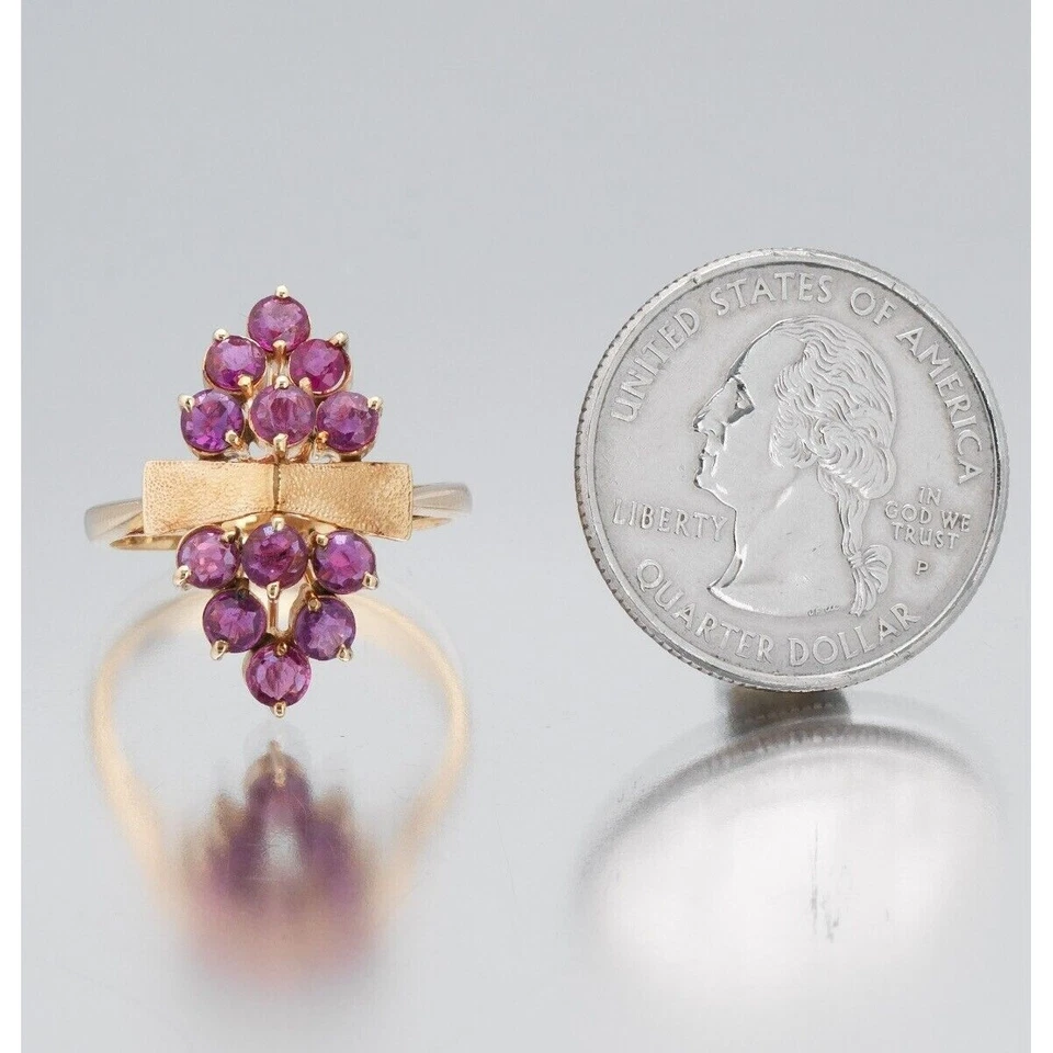 14K YELLOW GOLD AND RUBY CLUSTER RING SIZE 8.25 SKY - Image 4 of 4