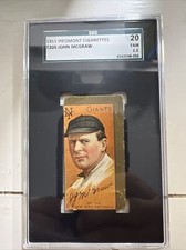 1911 T205 John McGraw - New York Giants - HOF - SGC 1.5 Miscut Print Error