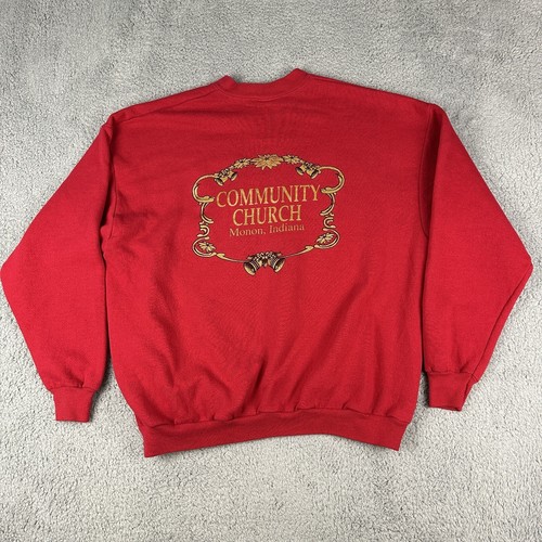 Vintage Jesus Sweatshirt Mens XL Red Crewneck Celebrate the Season USA 1994 - Picture 6 of 10